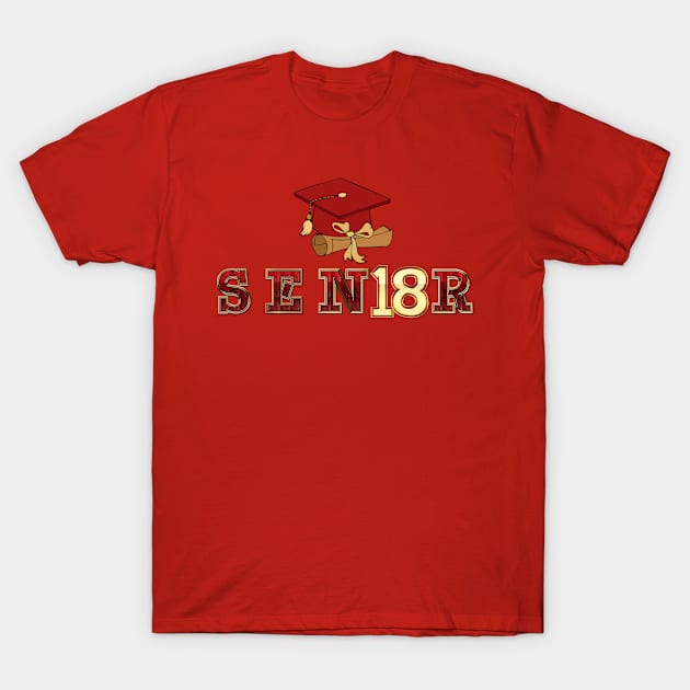 2018 Graduate Senior Proud Mom Dad of a College High school Graduate T-Shirt by Dragos